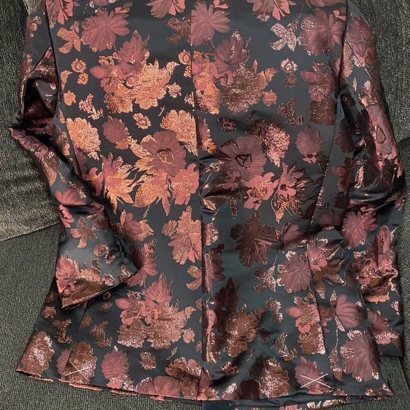 INC Special Event Blazer Red Jacquard Floral Metallic $189 2XLT Big and Tall - Picture 5 of 10